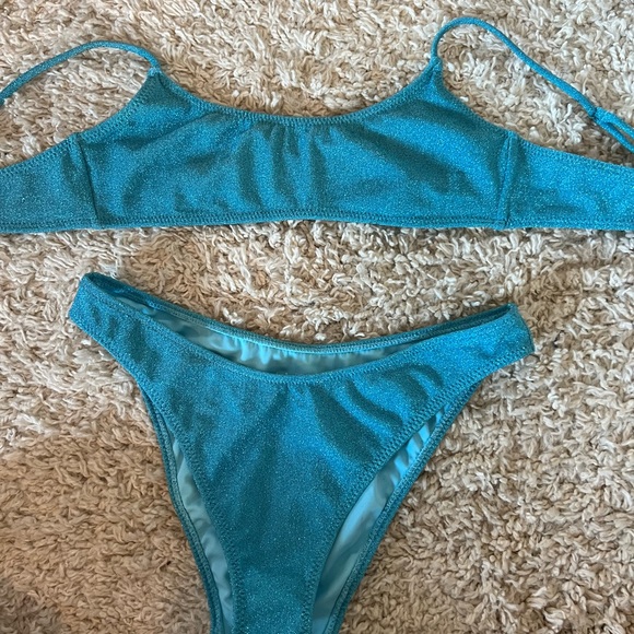 PacSun Swim Pacsun Blue Sparkly Bikini Poshmark